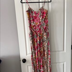 Floral Pink and Brown Jumpsuit